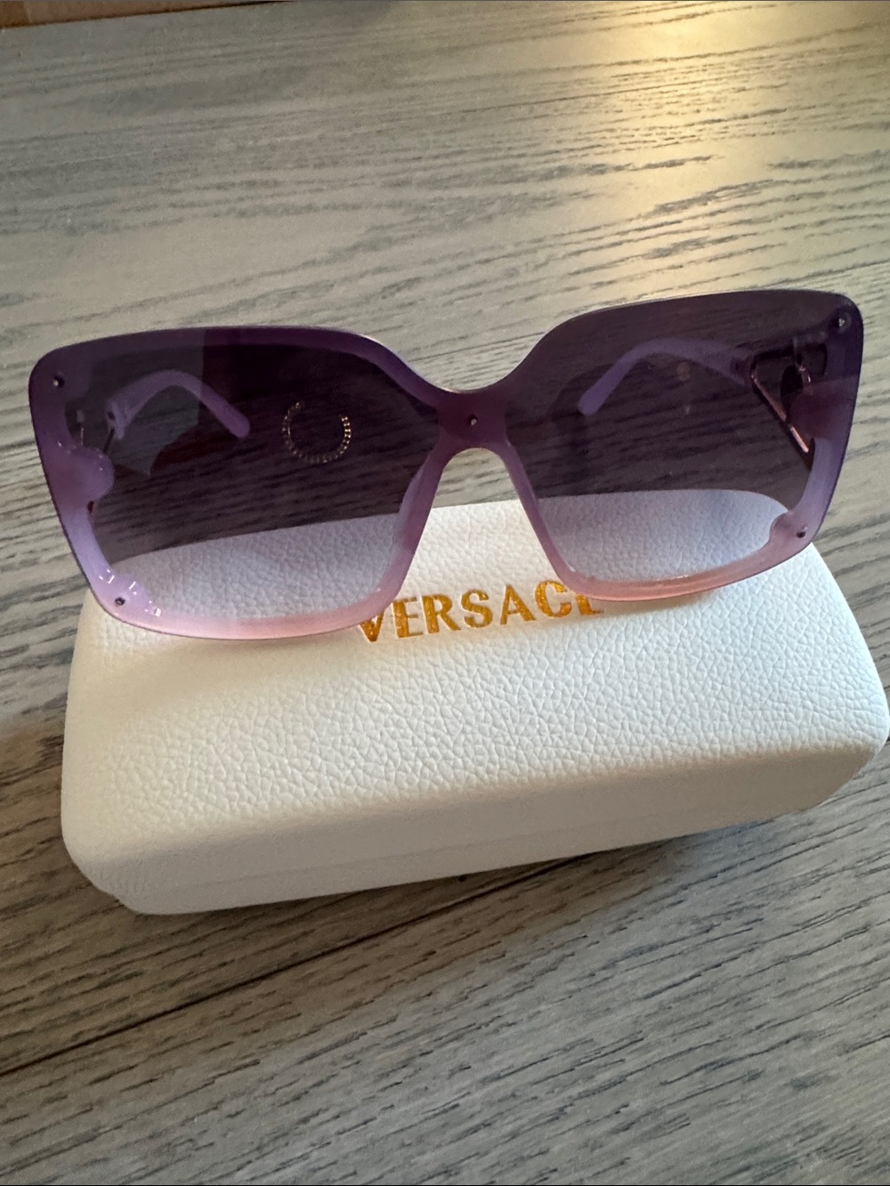 Versace Purple to Pink Gradient Oversized Square Sunglasses